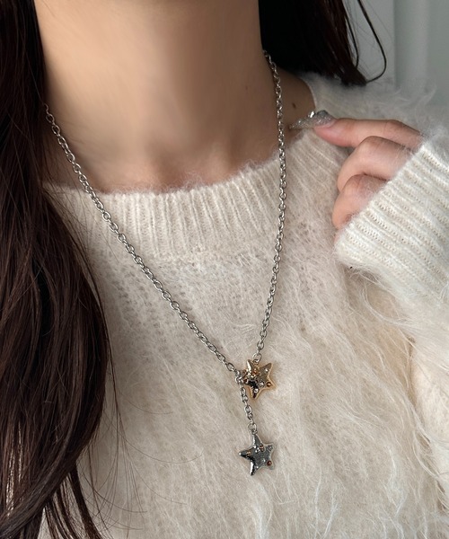 apres jour mignon(アプレジュールミニョン)の「【apresjour mignon×ARIAZ】スターモチーフロングネックレス(ネックレス・レディース・シルバー・ONESIZE)」の2枚目の写真