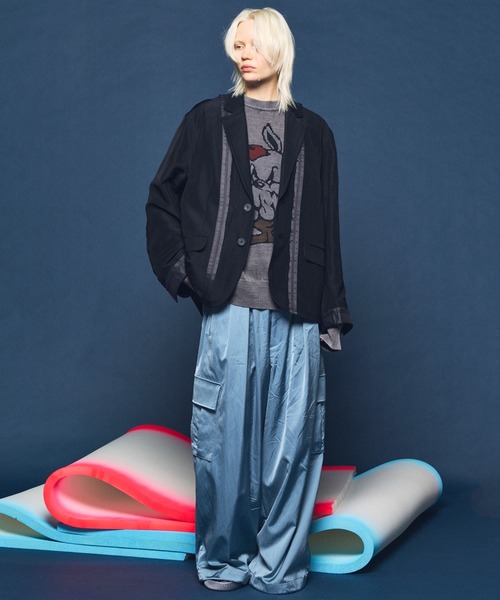 MAISON SPECIAL(メゾンスペシャル)の「《UNISEX》Parfait Bunny Jacquard Prime-Over Crew Neck Knit Pullover/パフェバニージャガードプライムオーバークルーネックニットプルオーバー【MAISON SPECIAL/メゾンスペシャル】(ニット/セーター・メンズ・ブラック/グレイッシュベージュ・0/1/2)」の5枚目の写真