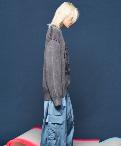 MAISON SPECIAL(メゾンスペシャル)の「《UNISEX》Parfait Bunny Jacquard Prime-Over Crew Neck Knit Pullover/パフェバニージャガードプライムオーバークルーネックニットプルオーバー【MAISON SPECIAL/メゾンスペシャル】(ニット/セーター・メンズ・ブラック/グレイッシュベージュ・0/1/2)」の11枚目の写真