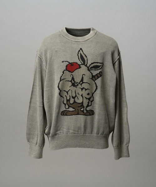 UNISEX》Parfait Bunny Jacquard Prime-Over Crew Neck Knit Pullover