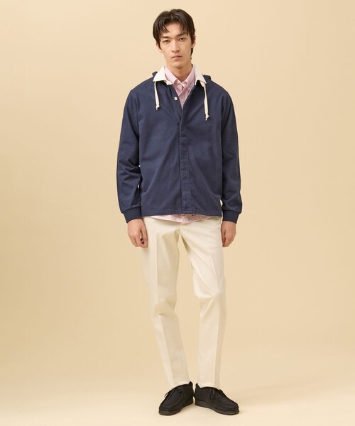 J.PRESS（ジェイプレス）の「【フード取り外し可】フーデット ラガーシャツ（パーカー・メンズ・ネイビー系/ネイビー系9・MEDIUM/LARGE/X-LARGE）」の3枚目の写真
