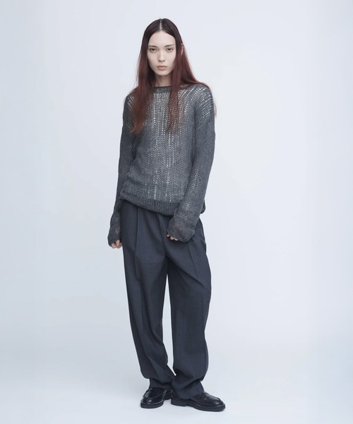 INSCRIRE（アンスクリア）の「Wool Relax Pants（スラックス・レディース・グレー/ライトブラウン・1）」の2枚目の写真