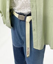 DOUBLE NAME | マットバックルロゴ刺しゅうガチャベルト(ベルト)