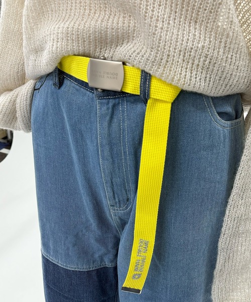 DOUBLE NAME（ダブルネーム）の「マットバックルロゴ刺しゅうガチャベルト（ベルト・レディース・ブルー/オフホワイト/レッド/イエロー・FREE）」の3枚目の写真