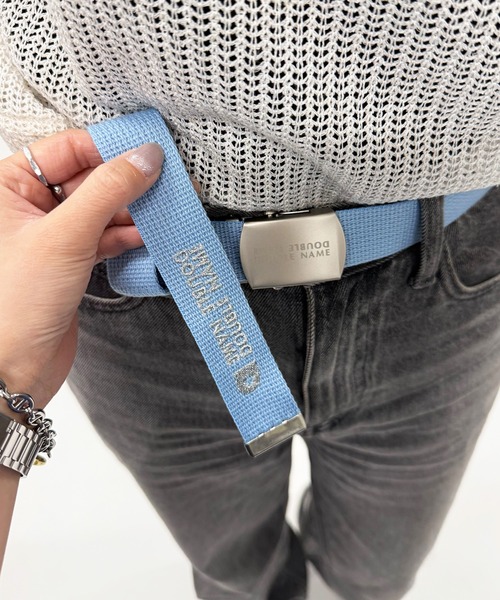 DOUBLE NAME（ダブルネーム）の「マットバックルロゴ刺しゅうガチャベルト（ベルト・レディース・ブルー/オフホワイト/レッド/イエロー・FREE）」の12枚目の写真