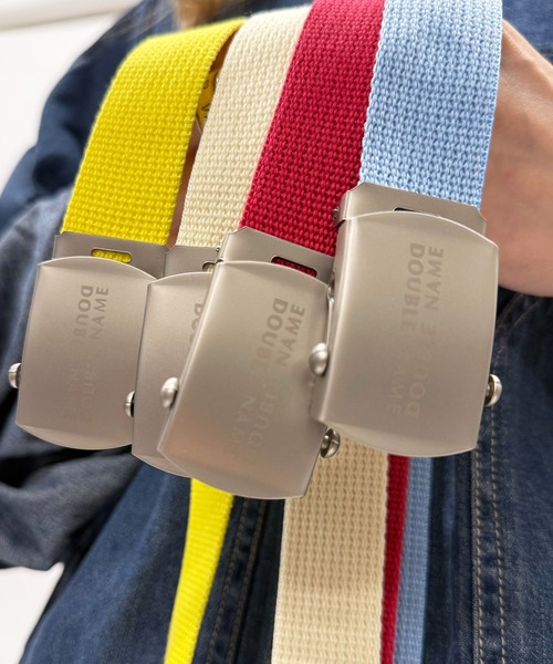 DOUBLE NAME（ダブルネーム）の「マットバックルロゴ刺しゅうガチャベルト（ベルト・レディース・ブルー/オフホワイト/レッド/イエロー・FREE）」の11枚目の写真