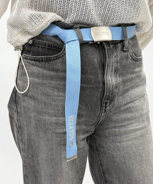 DOUBLE NAME（ダブルネーム）の「マットバックルロゴ刺しゅうガチャベルト（ベルト・レディース・ブルー/オフホワイト/レッド/イエロー・FREE）」の7枚目の写真