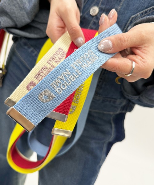 DOUBLE NAME（ダブルネーム）の「マットバックルロゴ刺しゅうガチャベルト（ベルト・レディース・ブルー/オフホワイト/レッド/イエロー・FREE）」の14枚目の写真