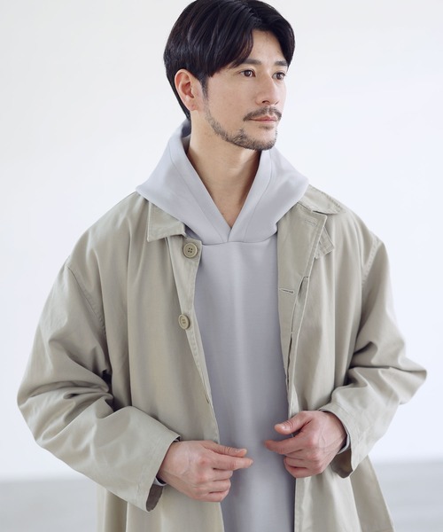SPU(スプ)の「【セットアップ対応】防シワ・接触冷感・抗ピリング・ウォッシャブル ハイポンチプルパーカー(パーカー・メンズ・チャコール/杢グレー/グレー/ブラック/ネイビー/グレー系・L/XL/S/M)」の15枚目の写真