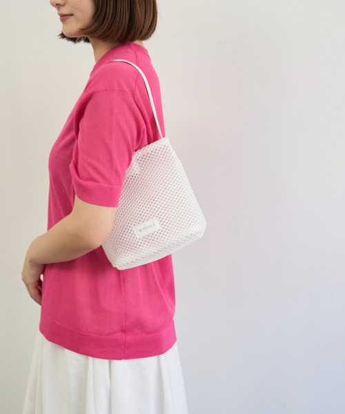 emmi(エミ)の「メッシュミニトートバッグ(トートバッグ・レディース・ピンク/ブラウン/ホワイト・F)」の2枚目の写真
