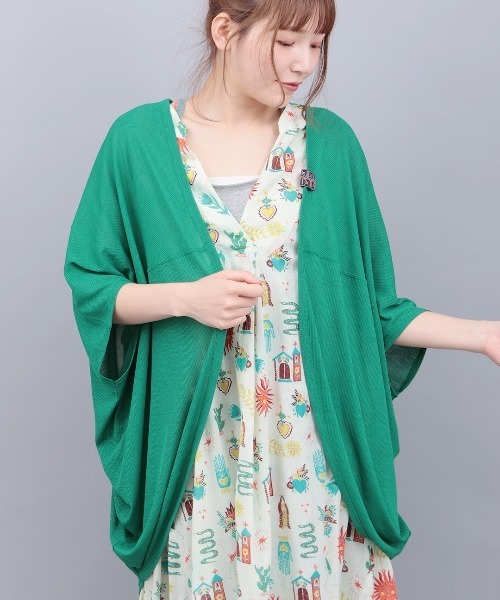 チチカカ（チチカカ）の「ＵＶサラサラテレコドルマンカーディガン（カーディガン/ボレロ・レディース・グリーン/マスタード/ベージュ/ブラック・FREE）」の3枚目の写真