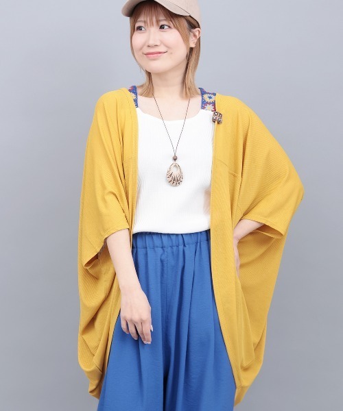 チチカカ（チチカカ）の「ＵＶサラサラテレコドルマンカーディガン（カーディガン/ボレロ・レディース・グリーン/マスタード/ベージュ/ブラック・FREE）」の4枚目の写真