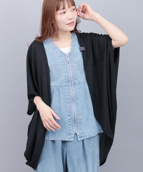 チチカカ（チチカカ）の「ＵＶサラサラテレコドルマンカーディガン（カーディガン/ボレロ・レディース・グリーン/マスタード/ベージュ/ブラック・FREE）」の2枚目の写真