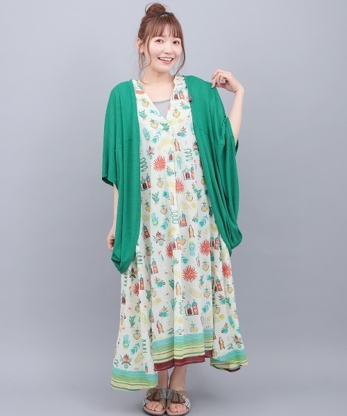 チチカカ（チチカカ）の「ＵＶサラサラテレコドルマンカーディガン（カーディガン/ボレロ・レディース・グリーン/マスタード/ベージュ/ブラック・FREE）」の7枚目の写真