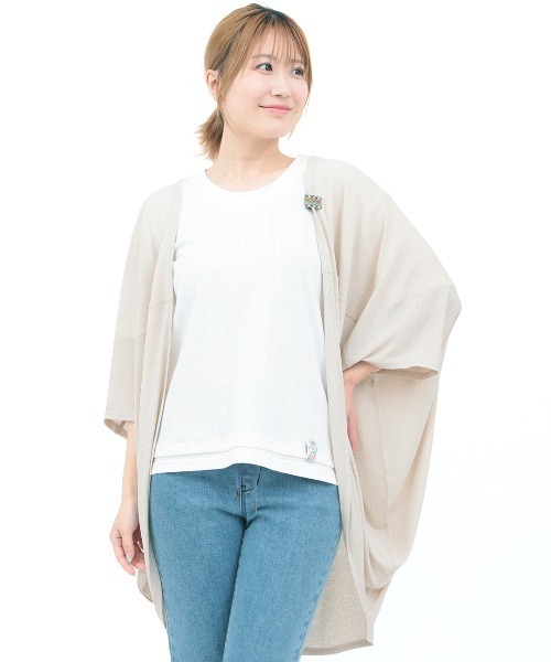 チチカカ（チチカカ）の「ＵＶサラサラテレコドルマンカーディガン（カーディガン/ボレロ・レディース・グリーン/マスタード/ベージュ/ブラック・FREE）」の10枚目の写真