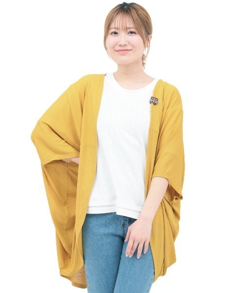 チチカカ（チチカカ）の「ＵＶサラサラテレコドルマンカーディガン（カーディガン/ボレロ・レディース・グリーン/マスタード/ベージュ/ブラック・FREE）」の12枚目の写真