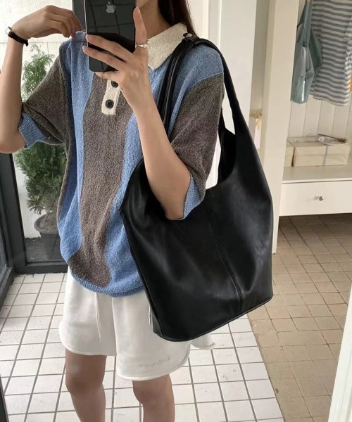 NEW GENTLEMAN(ニュージェントルマン)の「ジョエル シンプル ビッグトート【ユニセックス】(トートバッグ・レディース・ブラック・FREE)」の4枚目の写真