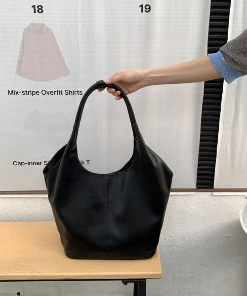 NEW GENTLEMAN(ニュージェントルマン)の「ジョエル シンプル ビッグトート【ユニセックス】(トートバッグ・レディース・ブラック・FREE)」の5枚目の写真
