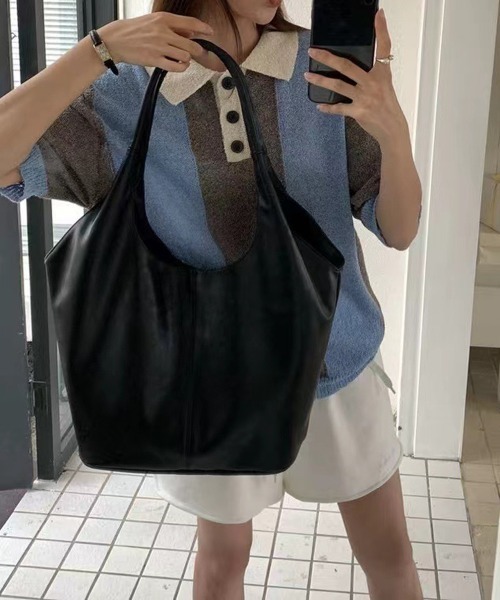 NEW GENTLEMAN(ニュージェントルマン)の「ジョエル シンプル ビッグトート【ユニセックス】(トートバッグ・レディース・ブラック・FREE)」の7枚目の写真