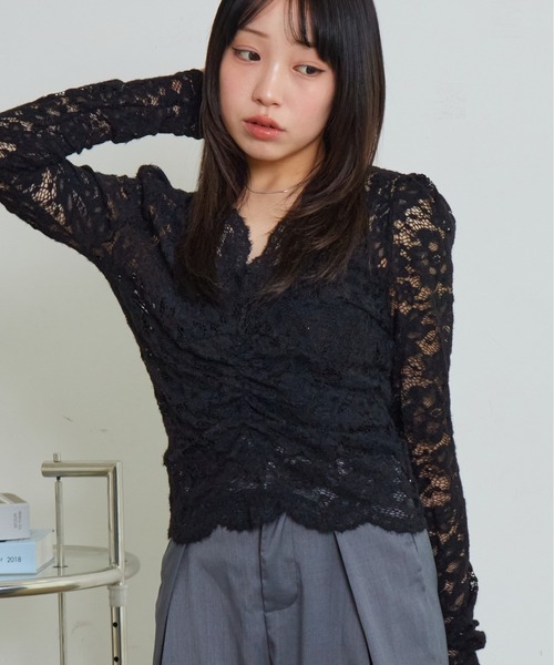 mul.(ムル)の「レースリブカットソー(Tシャツ/カットソー・レディース・ホワイト/ブラック・FREE)」の21枚目の写真