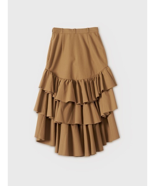 EIMY ISTOIRE(エイミーイストワール)の「【PRE ORDER】バックロングティアードフリルスカート(スカート・レディース・キャメル/ブラック・38/36)」の15枚目の写真