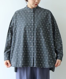 yuni（ユニ　）の「Cotton/Nylon ラメジャカード wide シャツ（シャツ/ブラウス）」