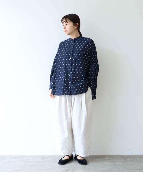 yuni（ユニ　）の「Cotton/Nylon ラメジャカード wide シャツ（シャツ/ブラウス・レディース・グレー/ピンク/ネイビー・FREE）」の4枚目の写真