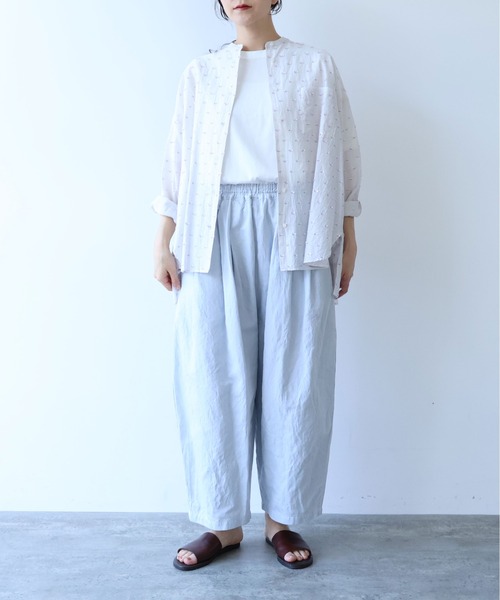 yuni（ユニ　）の「Cotton/Nylon ラメジャカード wide シャツ（シャツ/ブラウス・レディース・グレー/ピンク/ネイビー・FREE）」の11枚目の写真