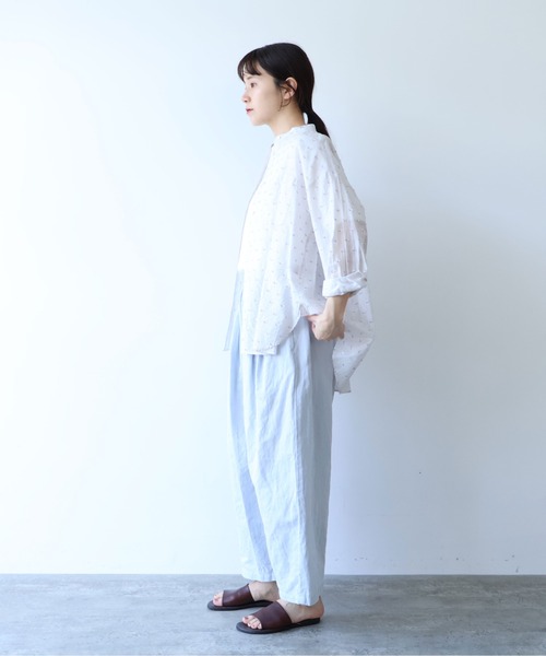 yuni（ユニ　）の「Cotton/Nylon ラメジャカード wide シャツ（シャツ/ブラウス・レディース・グレー/ピンク/ネイビー・FREE）」の12枚目の写真