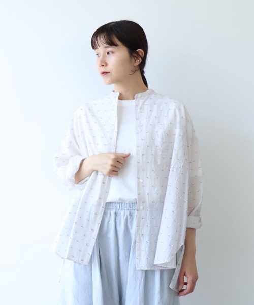 yuni（ユニ　）の「Cotton/Nylon ラメジャカード wide シャツ（シャツ/ブラウス・レディース・グレー/ピンク/ネイビー・FREE）」の15枚目の写真