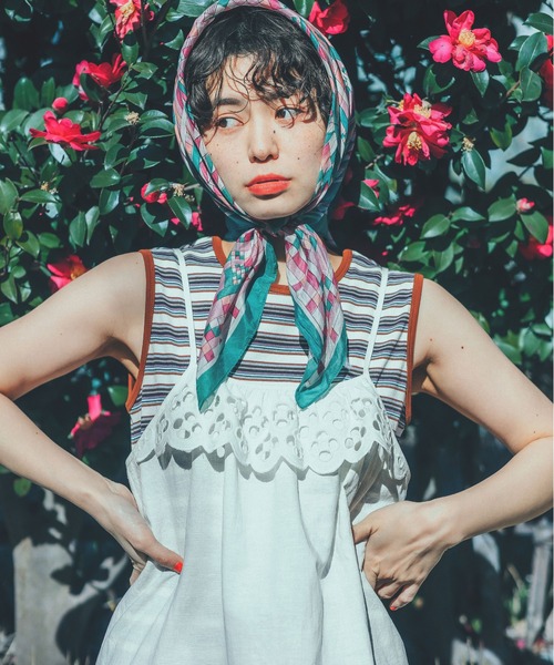 Dot＆Stripes CHILD WOMAN（ドットアンドストライプス　チャイルドウーマン）の「コットンリネンキャンバス フラワーカットワークキャミワンピース（ワンピース・レディース・ホワイト・FREE）」の8枚目の写真