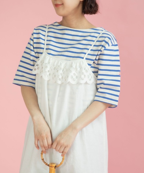 Dot&Stripes CHILD WOMAN(ドットアンドストライプス チャイルドウーマン)の「コットンリネンキャンバス フラワーカットワークキャミワンピース(ワンピース・レディース・ホワイト・FREE)」の17枚目の写真