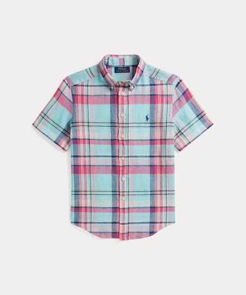 POLO RALPH LAUREN CHILDRENSWEAR(ポロ ラルフ ローレン チルドレンズウェア)の「チェック リネン シャツ(シャツ/ブラウス・キッズ・マルチ・L/XL/M/S)」の1枚目の写真