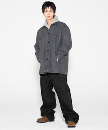 XTONZ（エクストーンズ）の「XJ137 ヴィンテージウォッシングコットンカコート (チャコール)（トレンチコート）」