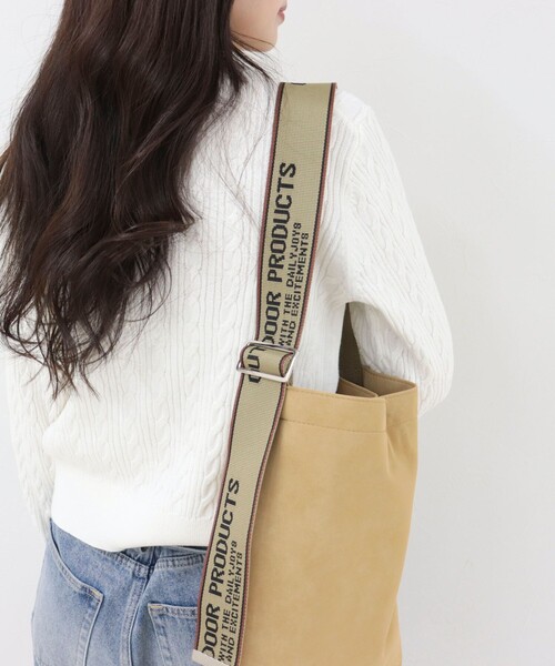 OUTDOOR PRODUCTS（アウトドアプロダクツ）の「【OUTDOOR PRODUCTS 】ジャガードロゴテープワンショルトートバッグ（トートバッグ・レディース・ブラック/キャメル/キナリ・FREE）」の11枚目の写真