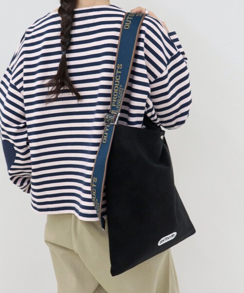 OUTDOOR PRODUCTS（アウトドアプロダクツ）の「【OUTDOOR PRODUCTS 】ジャガードロゴテープワンショルトートバッグ（トートバッグ・レディース・ブラック/キャメル/キナリ・FREE）」の14枚目の写真