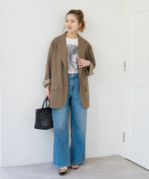 Spick & Span(スピックアンドスパン)の「VIAN / ヴィアン 別注ビッグ ジャケット シングル(テーラードジャケット・レディース・ネイビー/ベージュ・36)」の3枚目の写真