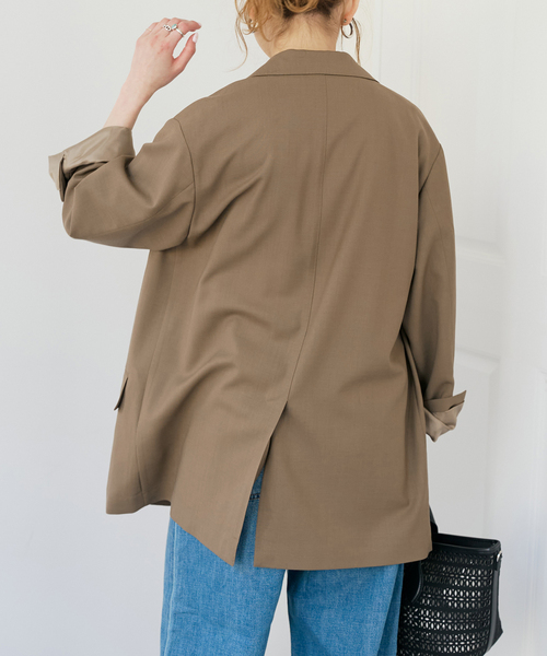 Spick & Span(スピックアンドスパン)の「VIAN / ヴィアン 別注ビッグ ジャケット シングル(テーラードジャケット・レディース・ネイビー/ベージュ・36)」の8枚目の写真
