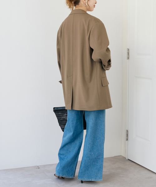 Spick & Span(スピックアンドスパン)の「VIAN / ヴィアン 別注ビッグ ジャケット シングル(テーラードジャケット・レディース・ネイビー/ベージュ・36)」の10枚目の写真