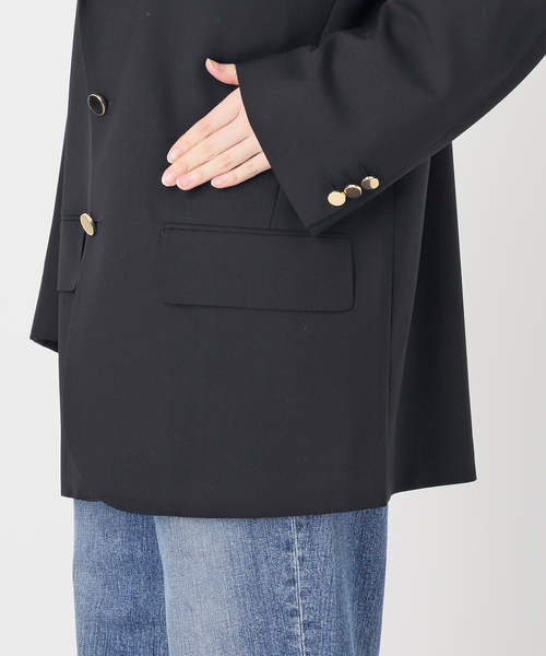 Spick & Span(スピックアンドスパン)の「VIAN / ヴィアン 別注ビッグ ジャケット シングル(テーラードジャケット・レディース・ネイビー/ベージュ・36)」の22枚目の写真