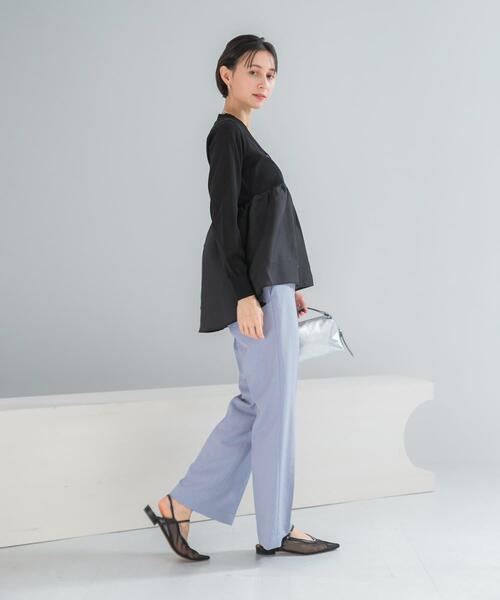 URBAN RESEARCH ROSSO WOMEN(アーバンリサーチ ロッソ)の「『WEB限定』ドッキングペプラムカーディガン(ニット/セーター・レディース・ブラック/グリーン系その他/ホワイト・FREE)」の15枚目の写真