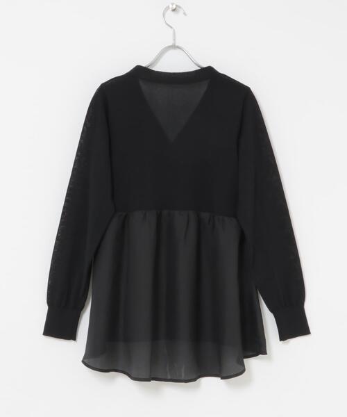 URBAN RESEARCH ROSSO WOMEN(アーバンリサーチ ロッソ)の「『WEB限定』ドッキングペプラムカーディガン(カーディガン/ボレロ・レディース・ブラック/グリーン系その他/ホワイト・FREE)」の17枚目の写真