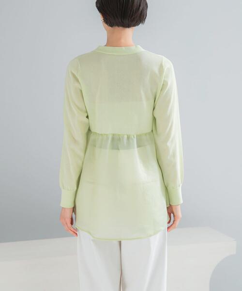 URBAN RESEARCH ROSSO WOMEN(アーバンリサーチ ロッソ)の「『WEB限定』ドッキングペプラムカーディガン(カーディガン/ボレロ・レディース・ブラック/グリーン系その他/ホワイト・FREE)」の11枚目の写真