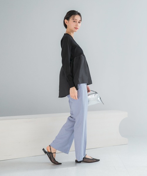 URBAN RESEARCH ROSSO WOMEN（アーバンリサーチ　ロッソ）の「『WEB限定』ドッキングペプラムカーディガン（ニット/セーター・レディース・ブラック/グリーン系その他/ホワイト・FREE）」の10枚目の写真