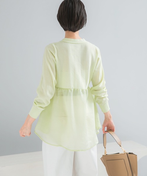 URBAN RESEARCH ROSSO WOMEN（アーバンリサーチ　ロッソ）の「『WEB限定』ドッキングペプラムカーディガン（ニット/セーター・レディース・ブラック/グリーン系その他/ホワイト・FREE）」の12枚目の写真