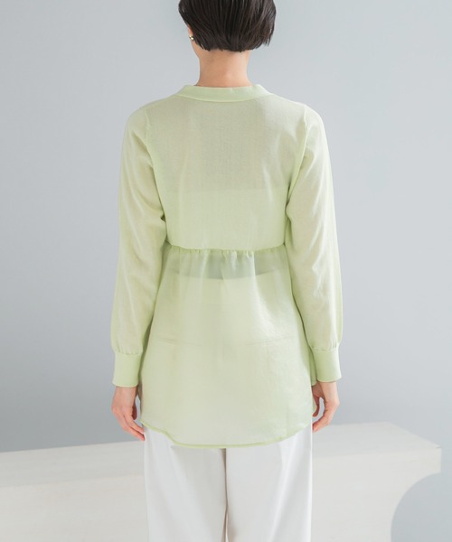 URBAN RESEARCH ROSSO WOMEN（アーバンリサーチ　ロッソ）の「『WEB限定』ドッキングペプラムカーディガン（ニット/セーター・レディース・ブラック/グリーン系その他/ホワイト・FREE）」の20枚目の写真