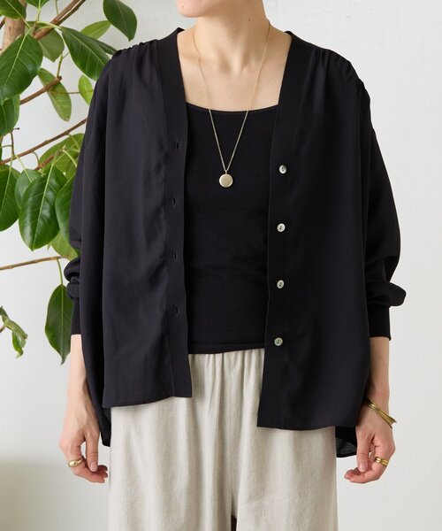 BEARDSLEY(ビアズリー)の「《2/20(金)12:00予約開始》シアーブラウスカーディガン(シャツ/ブラウス・レディース・ピンク/ホワイト/ネイビー/ブラック・FREE)」の7枚目の写真