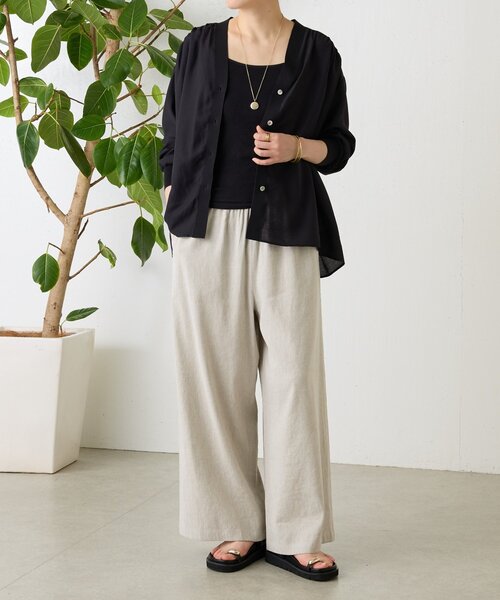 BEARDSLEY(ビアズリー)の「《2/20(金)12:00予約開始》シアーブラウスカーディガン(シャツ/ブラウス・レディース・ピンク/ホワイト/ネイビー/ブラック・FREE)」の9枚目の写真