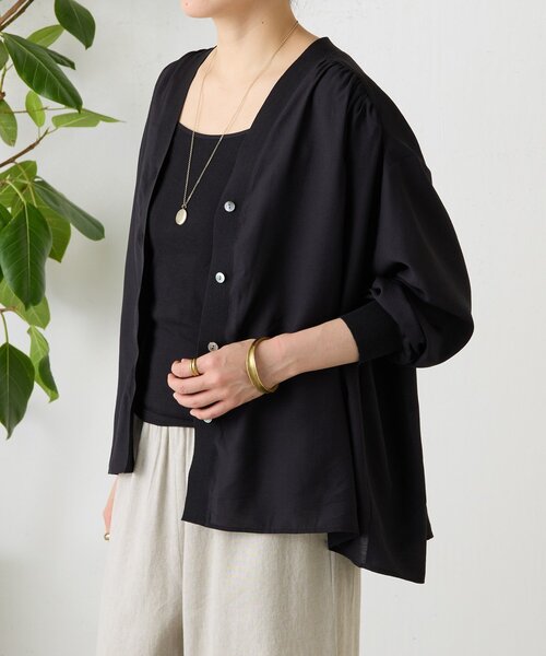 BEARDSLEY(ビアズリー) 23SS エコポリギンガムシアーブラウス BEARDSLEY - BEARDSLEY(ビアズリー) 23SS エコポリギンガムシアー