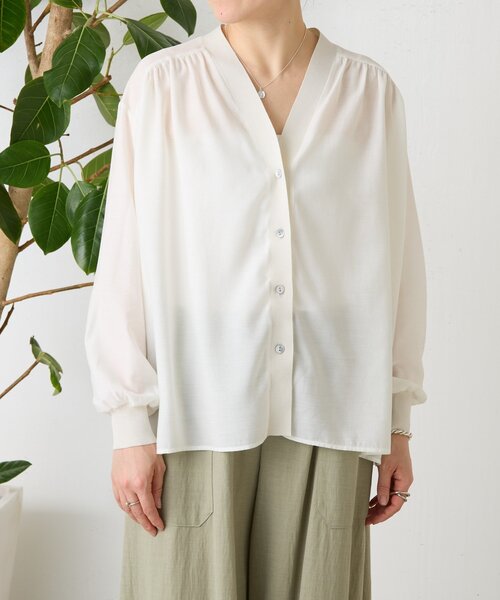 BEARDSLEY(ビアズリー)の「《2/20(金)12:00予約開始》シアーブラウスカーディガン(シャツ/ブラウス・レディース・ピンク/ホワイト/ネイビー/ブラック・FREE)」の22枚目の写真